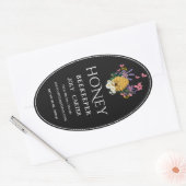 Imkerhoninglabels | Honingbij & Honingraat Des Ovale Sticker (Envelop)
