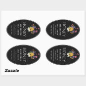 Imkerhoninglabels | Honingbij & Honingraat Des Ovale Sticker (Vel)