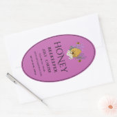 Imkerhoninglabels | Honingbij & Honingraat Des Ovale Sticker (Envelop)