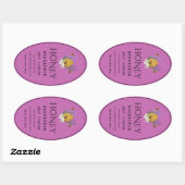 Imkerhoninglabels | Honingbij & Honingraat Des Ovale Sticker (Vel)