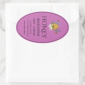 Imkerhoninglabels | Honingbij & Honingraat Des Ovale Sticker (Tas)