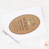 Imkerhoninglabels | Honingbij & Honingraat Des Ovale Sticker (Envelop)