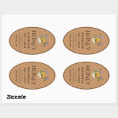 Imkerhoninglabels | Honingbij & Honingraat Des Ovale Sticker (Vel)