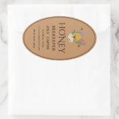 Imkerhoninglabels | Honingbij & Honingraat Des Ovale Sticker (Tas)