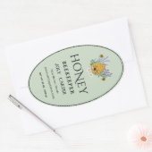 Imkerhoninglabels | Honingbij & Honingraat Des Ovale Sticker (Envelop)
