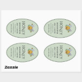 Imkerhoninglabels | Honingbij & Honingraat Des Ovale Sticker (Vel)