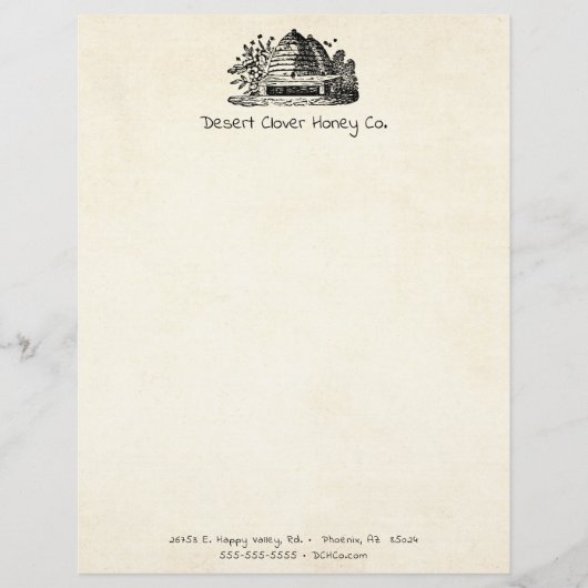 Imkerij Bijenstal Verse Honing Crème Briefpapier (Voorkant)