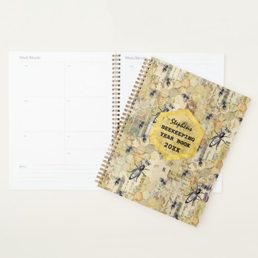 Imkerij Gepersonaliseerd Jaarboek  | Vintage Bij Planner (Display)