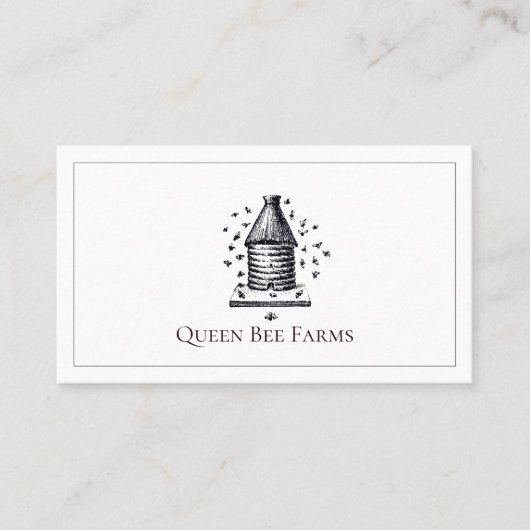  imkerkorf met bijen apiarist visitekaartje (Voorkant)
