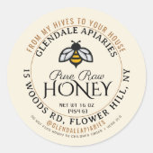 Imkers om huis pure rauwe honing honingbij sticker (Voorkant)