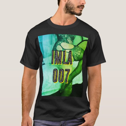 IMLA 007u Zwart T shirt met Groene Neon (Voorkant)