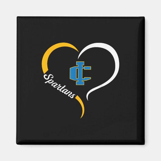 Imlay City Spartans Logo Halve Hart Slogan HS Magneet (Voorkant)
