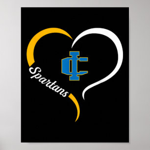 Imlay City Spartans Logo Halve Hart Slogan HS Poster