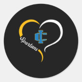 Imlay City Spartans Logo Halve Hart Slogan HS Ronde Sticker (Voorkant)