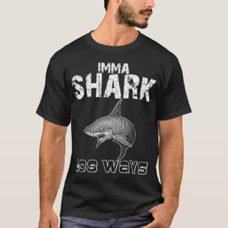 IMMA SHARK/AIM HOGE WITTE T-SHIRT