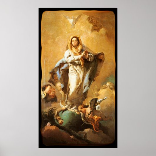 Immaculair begrip met Cherubs - Tiepolo Poster (Voorkant)