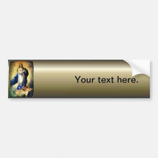 Immaculair begrip van Maagd Mary - Murillo Bumpersticker (Voorkant)