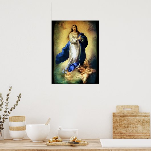 Immaculair begrip van Maagd Mary - Murillo Poster (Keuken)