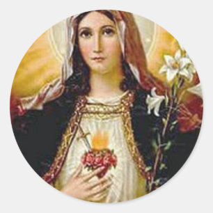 Immaculair hart van heilige maagd Maria, moeder va Ronde Sticker