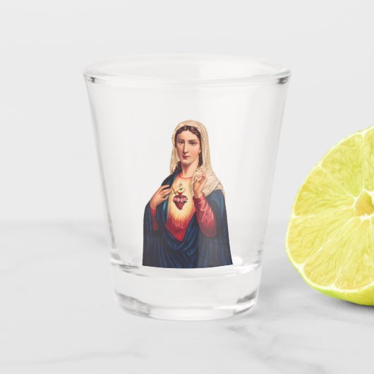 Immaculair hart van Maagd Mary Shot Glas (Voorkant)