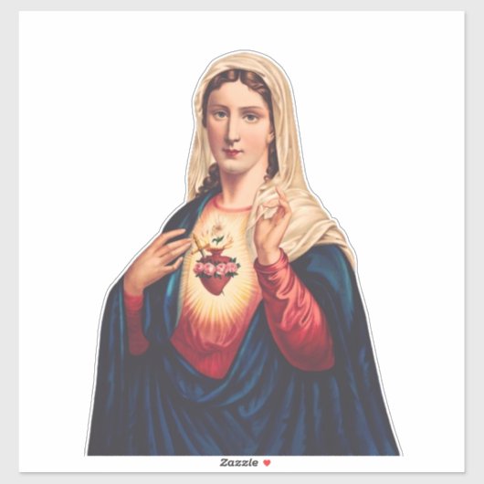 Immaculair hart van Maagd Mary Sticker (Vel)