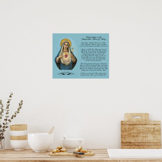 Immaculair hart van Mary Custom Poster (Keuken)