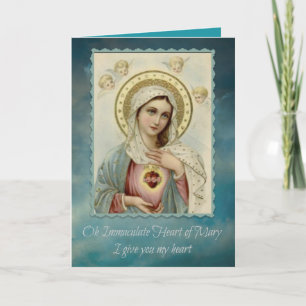 Immaculair hart van Mary Note Card met gebed Kaart