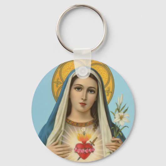 Immaculair hart van Mary Our Lady katholieke Gift Sleutelhanger (Voorkant)