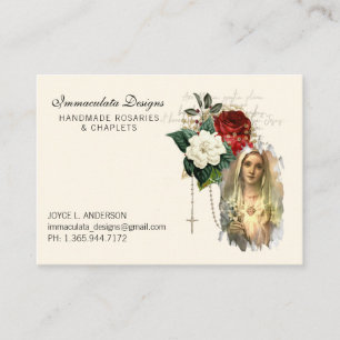 Immaculair hart van Mary Religious Rosary Visitekaartje
