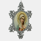  immaculair hart van Mary Tin Sneeuwvlok Ornament (Links)