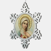  immaculair hart van Mary Tin Sneeuwvlok Ornament (Rechts)