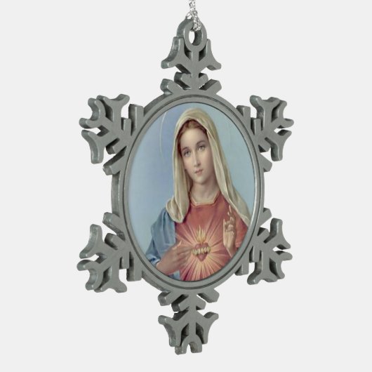  immaculair hart van Mary Tin Sneeuwvlok Ornament (Links)