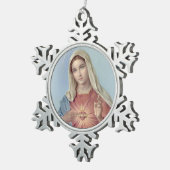  immaculair hart van Mary Tin Sneeuwvlok Ornament (Rechts)