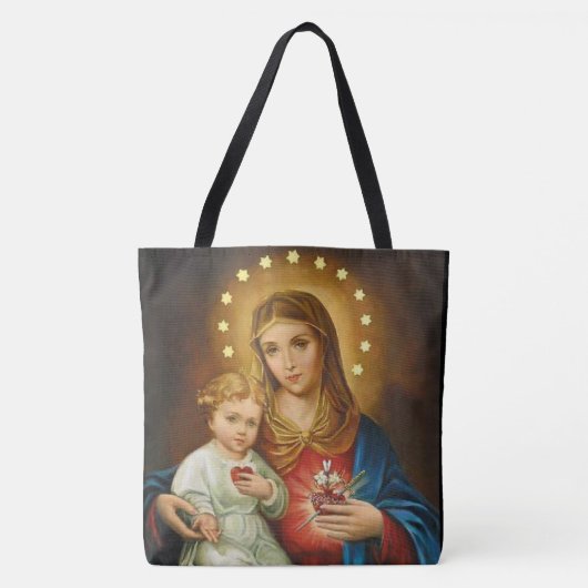  immaculair hart van Mary w/Baby Jesus Tote Bag (Voorkant)