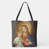  immaculair hart van Mary w/Baby Jesus Tote Bag (Achterkant)