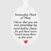 Immaculair hart van Mary - Zie Terug Ornament (achterkant)