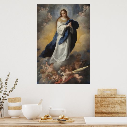 Immaculair vermoeden van conceptie Virgin Murillo Poster (Keuken)