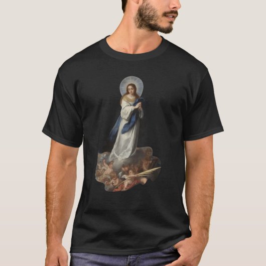 Immaculair vermoeden van conceptie Virgin Murillo T-shirt (Voorkant)