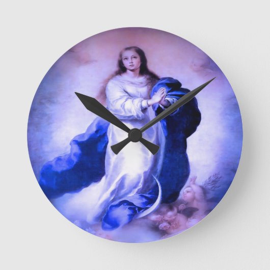 Immaculata Blue Ronde Klok (Voorkant)