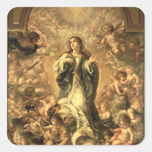 Immaculate Conception, 1670-1672 Vierkante Sticker (Voorkant)