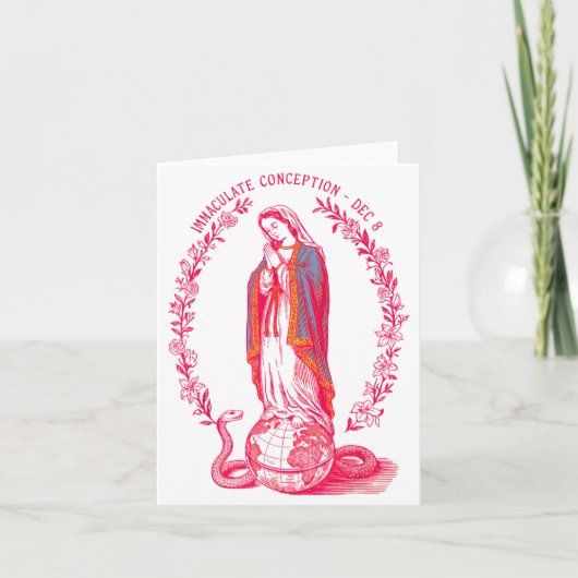 Immaculate Conception Dec 8 Virgin Mary Catholic D Kaart (Voorkant)