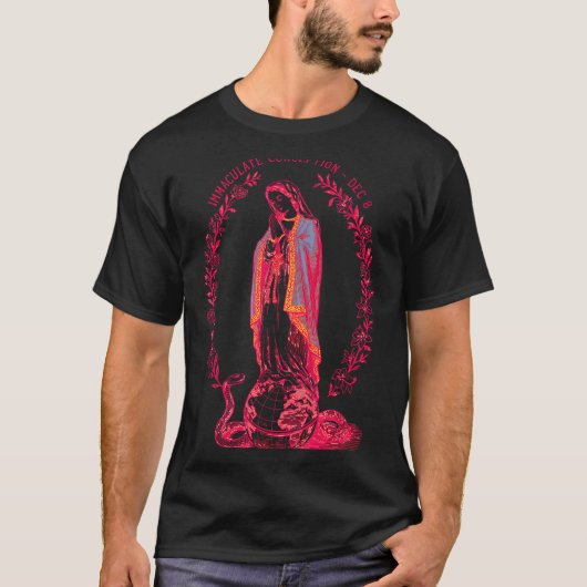 Immaculate Conception Dec 8 Virgin Mary Catholic D T-shirt (Voorkant)
