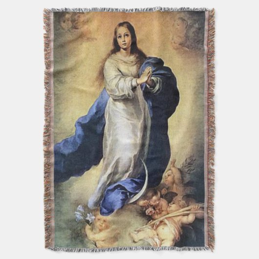Immaculate Conception Maagd Mary 01 Throw Blanket Deken (Voorkant Verticaal)