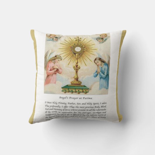 Immaculate Heart Mary Fatima Angels Monstrance Kussen (Achterkant)