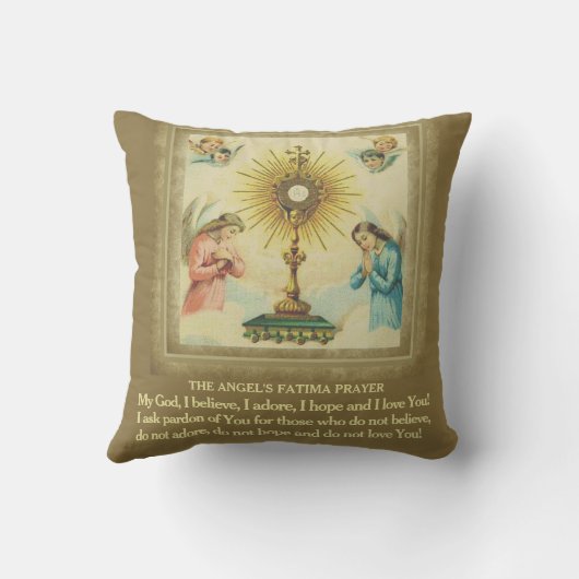 Immaculate Heart Mary Fatima Angels Prayer Kussen (Achterkant)