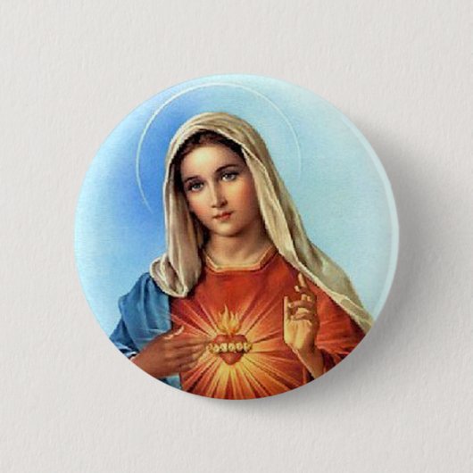 Immaculate Heart Mary Ronde Button 5,7 Cm (Voorkant)