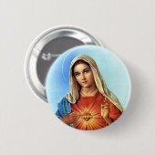 Immaculate Heart Mary Ronde Button 5,7 Cm (Voorkant /achterkant)