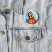 Immaculate Heart Mary Ronde Button 5,7 Cm (In situ)