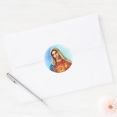 Immaculate Heart Mary Ronde Sticker (Envelop)