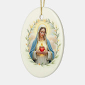 Immaculate Heart of Mary God's Peace and Blessings Keramisch Ornament (Links)